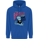 Anti Social Punk Rock Skinhead Octopus Mens 80% Cotton Hoodie Royal Blue