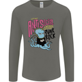 Anti Social Punk Rock Skinhead Octopus Mens Long Sleeve T-Shirt Charcoal
