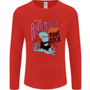 Anti Social Punk Rock Skinhead Octopus Mens Long Sleeve T-Shirt Red