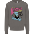 Anti Social Punk Rock Skinhead Octopus Mens Sweatshirt Jumper Charcoal