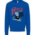 Anti Social Punk Rock Skinhead Octopus Mens Sweatshirt Jumper Royal Blue