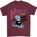 Anti Social Punk Rock Skinhead Octopus Mens T-Shirt 100% Cotton Maroon