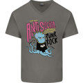 Anti Social Punk Rock Skinhead Octopus Mens V-Neck Cotton T-Shirt Charcoal