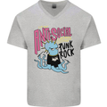 Anti Social Punk Rock Skinhead Octopus Mens V-Neck Cotton T-Shirt Sports Grey