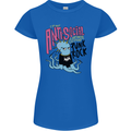 Anti Social Punk Rock Skinhead Octopus Womens Petite Cut T-Shirt Royal Blue