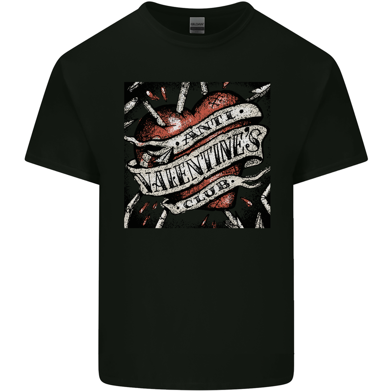 Anti Valentines Club Heart Singles Day Kids T-Shirt Childrens Black