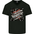 Anti Valentines Club Heart Singles Day Mens V-Neck Cotton T-Shirt Black