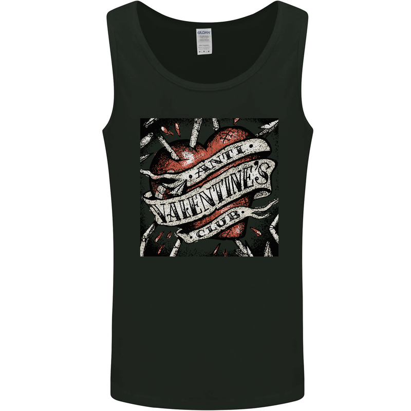 Anti Valentines Club Heart Singles Day Mens Vest Tank Top Black