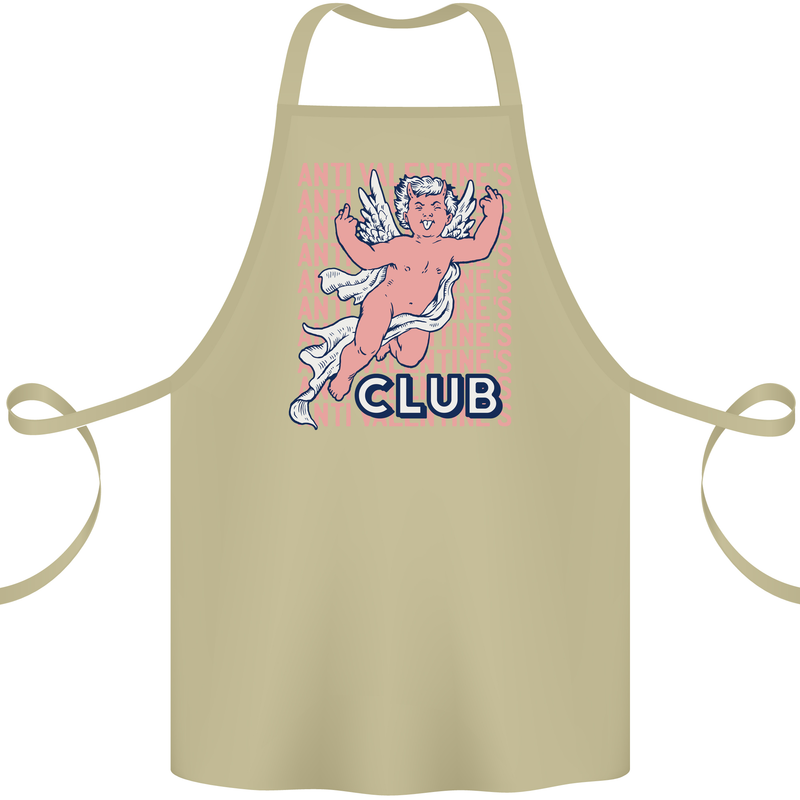 Anti Valentines Day Club Cotton Apron 100% Organic Khaki