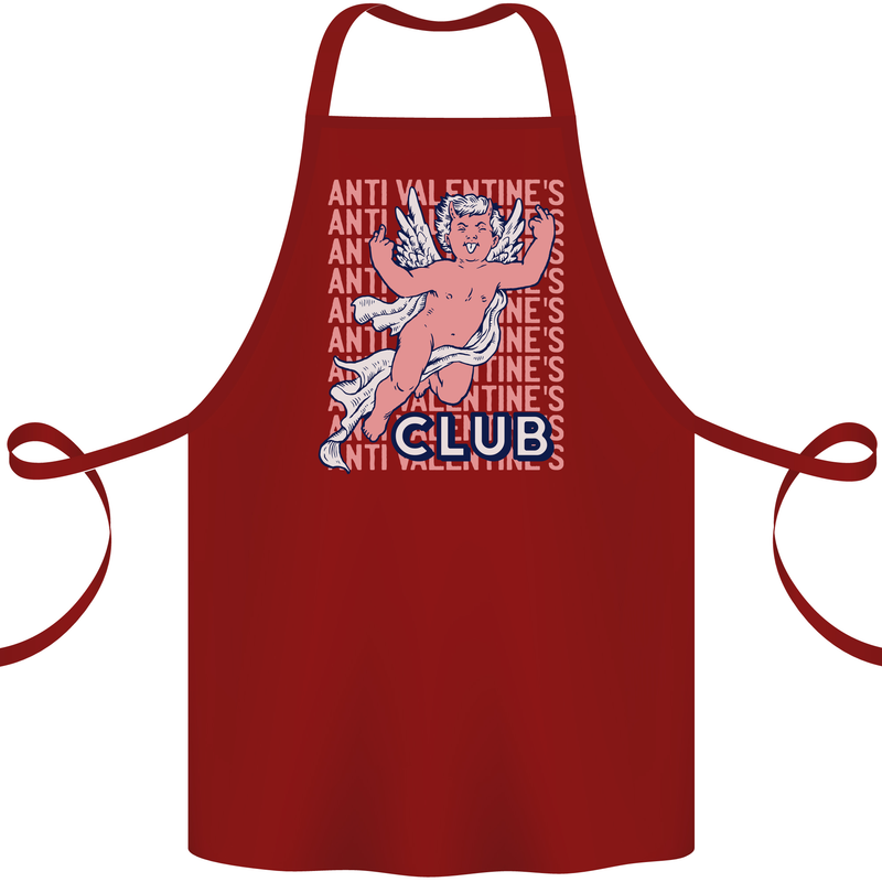 Anti Valentines Day Club Cotton Apron 100% Organic Maroon