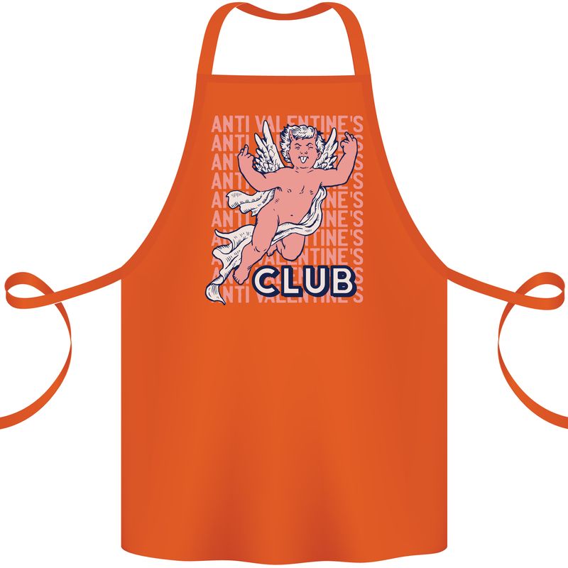 Anti Valentines Day Club Cotton Apron 100% Organic Orange