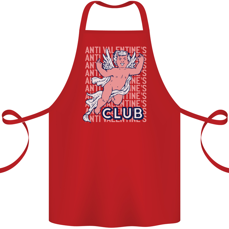Anti Valentines Day Club Cotton Apron 100% Organic Red