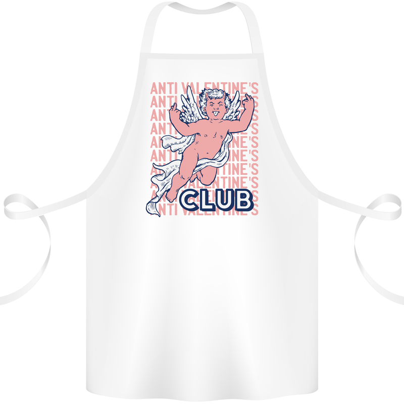 Anti Valentines Day Club Cotton Apron 100% Organic White