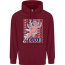 Anti Valentines Day Club Mens 80% Cotton Hoodie Maroon