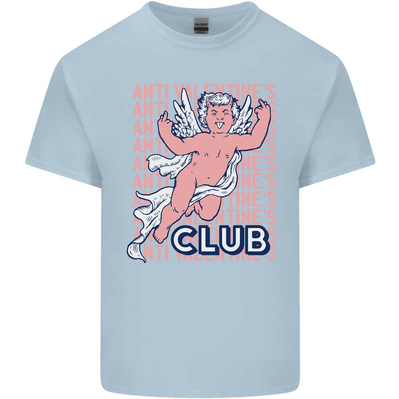 Anti Valentines Day Club Mens Cotton T-Shirt Tee Top Light Blue