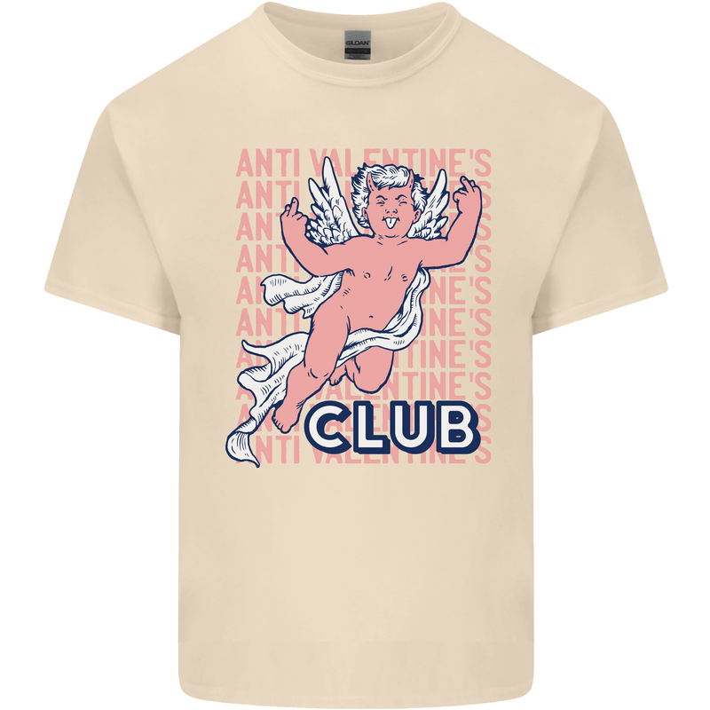 Anti Valentines Day Club Mens Cotton T-Shirt Tee Top Natural