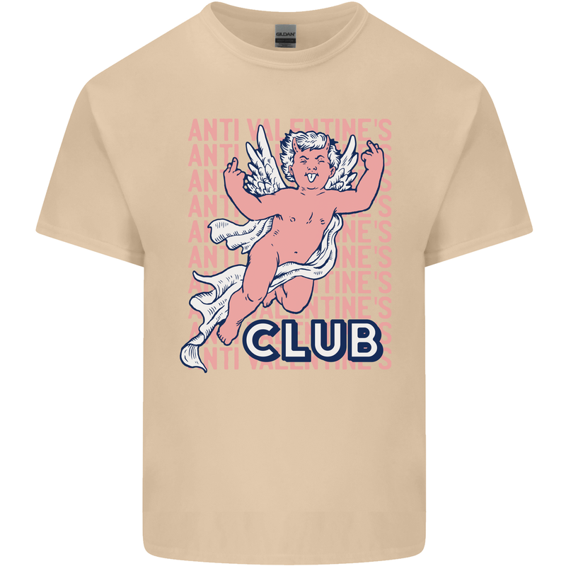 Anti Valentines Day Club Mens Cotton T-Shirt Tee Top Sand