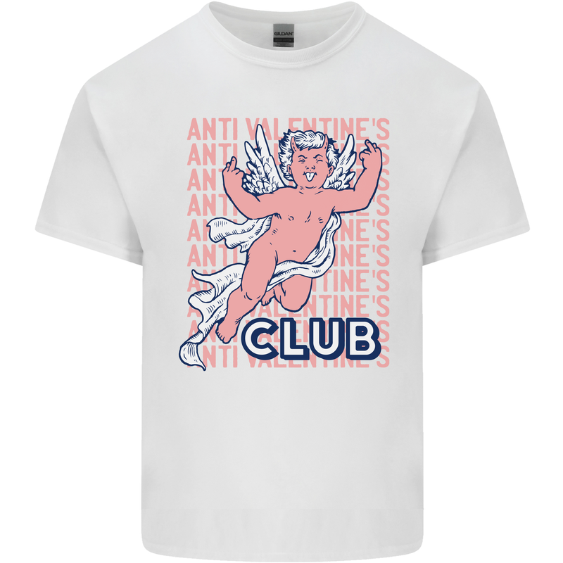 Anti Valentines Day Club Mens Cotton T-Shirt Tee Top White