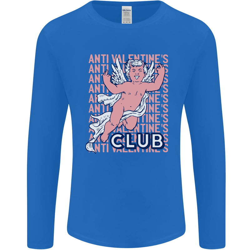Anti Valentines Day Club Mens Long Sleeve T-Shirt Royal Blue