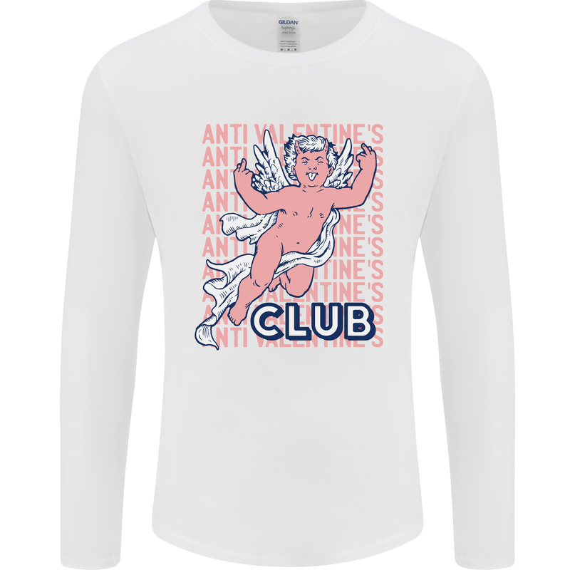 Anti Valentines Day Club Mens Long Sleeve T-Shirt White