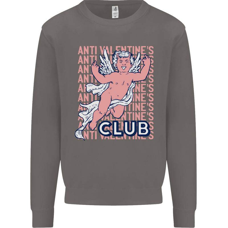 Anti Valentines Day Club Mens Sweatshirt Jumper Charcoal