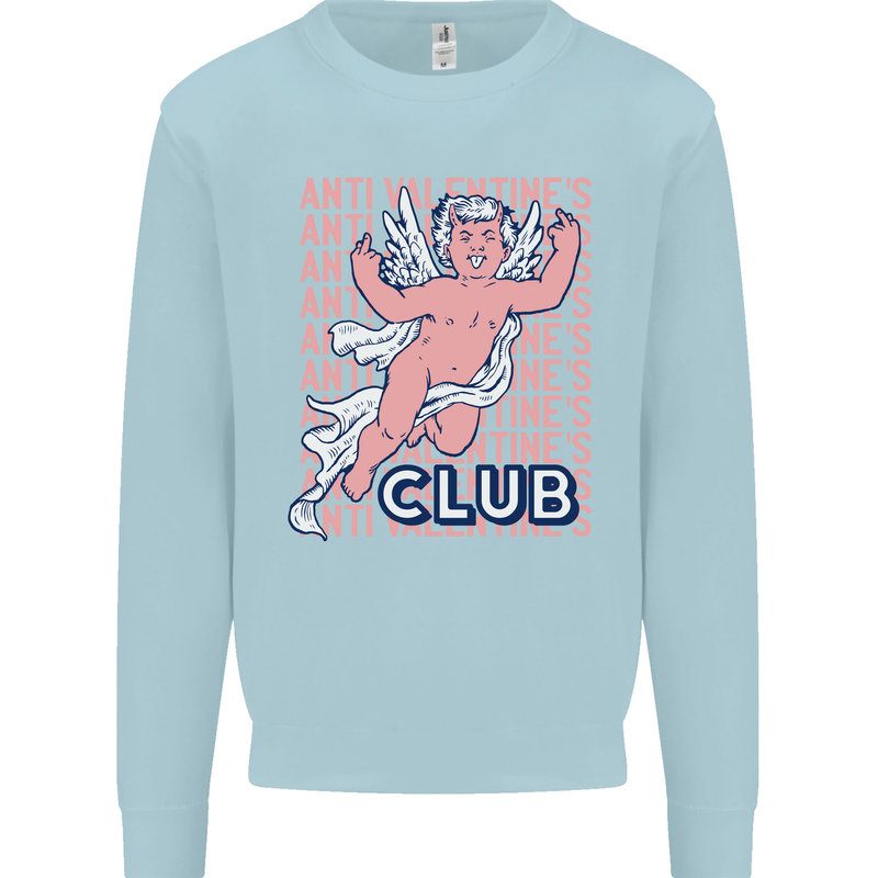 Anti Valentines Day Club Mens Sweatshirt Jumper Light Blue