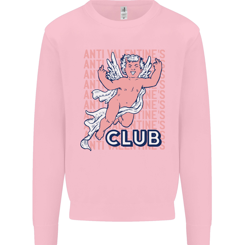 Anti Valentines Day Club Mens Sweatshirt Jumper Light Pink