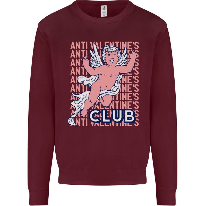Anti Valentines Day Club Mens Sweatshirt Jumper Maroon