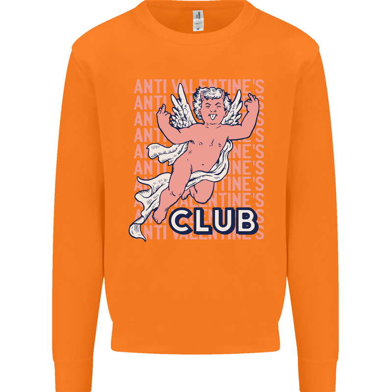 Anti Valentines Day Club Mens Sweatshirt Jumper Orange