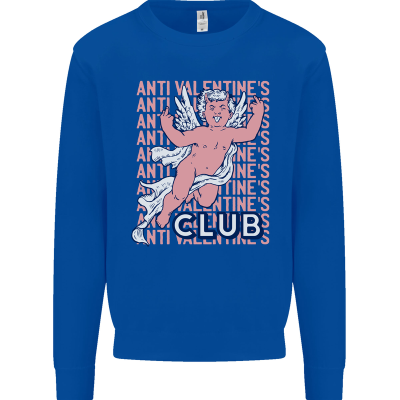 Anti Valentines Day Club Mens Sweatshirt Jumper Royal Blue