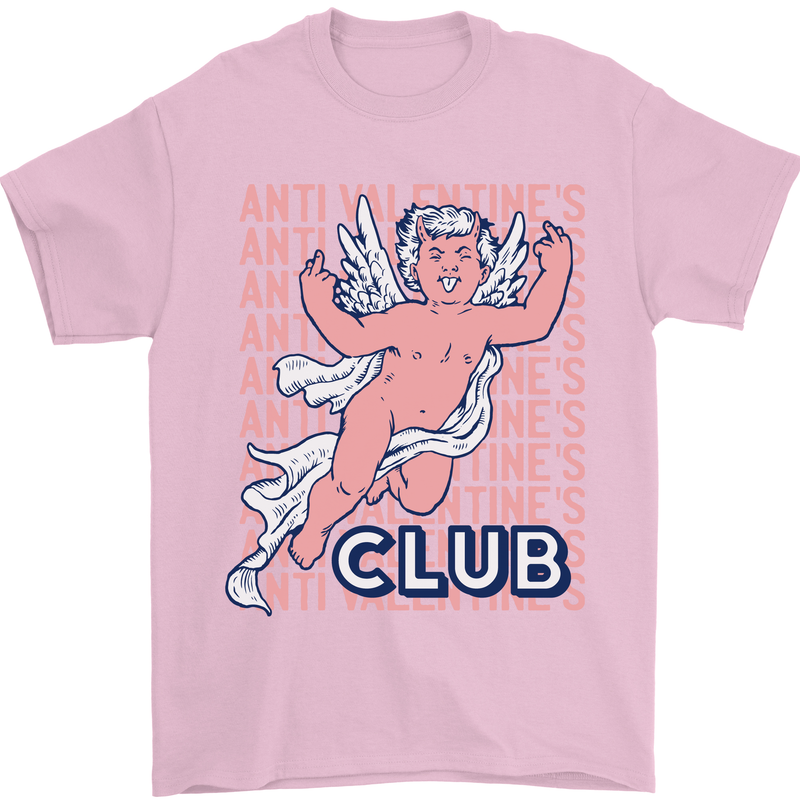Anti Valentines Day Club Mens T-Shirt 100% Cotton Light Pink