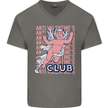 Anti Valentines Day Club Mens V-Neck Cotton T-Shirt Charcoal