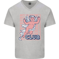 Anti Valentines Day Club Mens V-Neck Cotton T-Shirt Sports Grey