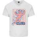 Anti Valentines Day Club Mens V-Neck Cotton T-Shirt White