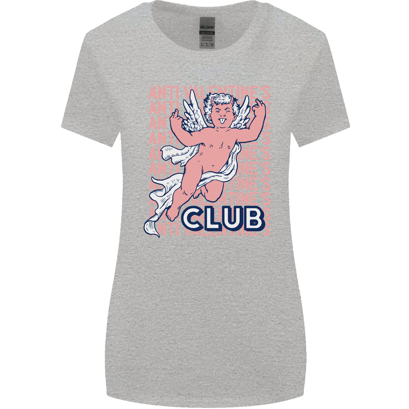 Anti Valentines Day Club Womens Wider Cut T-Shirt Sports Grey