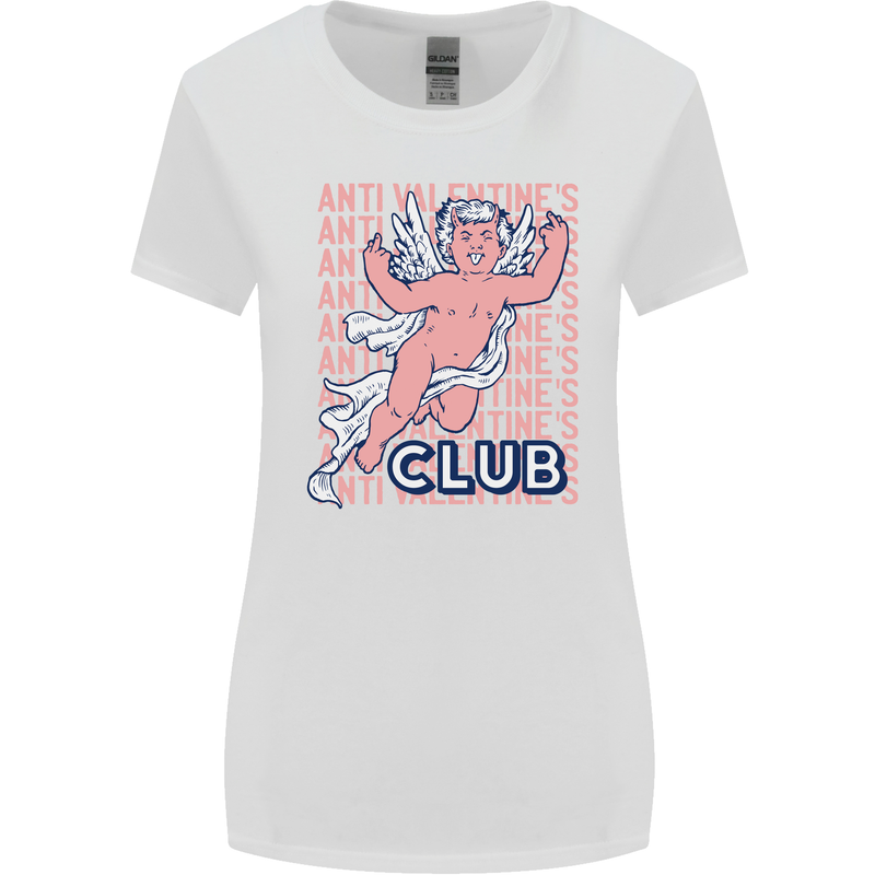 Anti Valentines Day Club Womens Wider Cut T-Shirt White