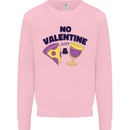 Anti Valentines Day Just Pizza & Wine Kids Sweatshirt Jumper Light Pink