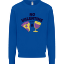 Anti Valentines Day Just Pizza & Wine Kids Sweatshirt Jumper Royal Blue