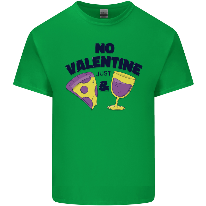 Anti Valentines Day Just Pizza & Wine Kids T-Shirt Childrens Irish Green