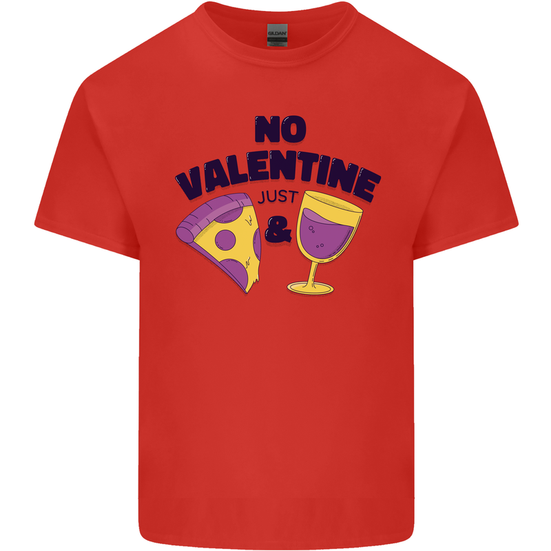 Anti Valentines Day Just Pizza & Wine Kids T-Shirt Childrens Red
