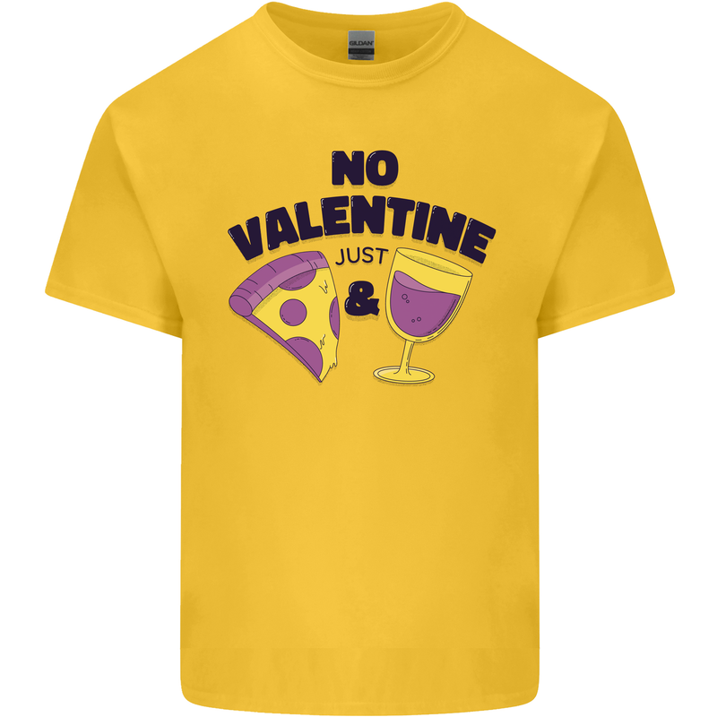 Anti Valentines Day Just Pizza & Wine Kids T-Shirt Childrens Yellow