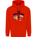 Anti Valentines Day Just Pizza & Wine Mens 80% Cotton Hoodie Bright Red