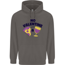 Anti Valentines Day Just Pizza & Wine Mens 80% Cotton Hoodie Charcoal