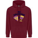 Anti Valentines Day Just Pizza & Wine Mens 80% Cotton Hoodie Maroon