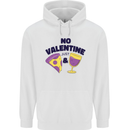Anti Valentines Day Just Pizza & Wine Mens 80% Cotton Hoodie White