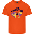 Anti Valentines Day Just Pizza & Wine Mens Cotton T-Shirt Tee Top Orange