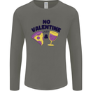 Anti Valentines Day Just Pizza & Wine Mens Long Sleeve T-Shirt Charcoal