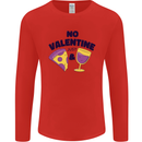 Anti Valentines Day Just Pizza & Wine Mens Long Sleeve T-Shirt Red