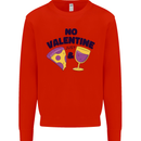 Anti Valentines Day Just Pizza & Wine Mens Sweatshirt Jumper Bright Red