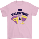 Anti Valentines Day Just Pizza & Wine Mens T-Shirt 100% Cotton Light Pink